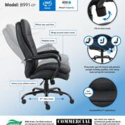 Boss Heavy Duty Double Plush Caressoftplus Vinyl Chair-400 Lbs.