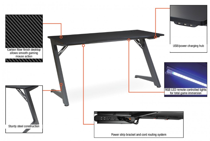 Beta Battle Station Gaming Desk. Office Furniture located in Mission Viejo, Orange County, CA 33.619850, -177.680500