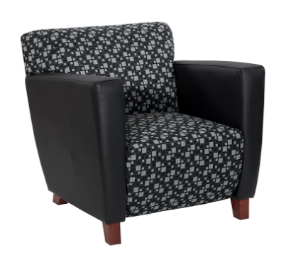 Club Chair w Cherry Finish Legs - by Office Star Products