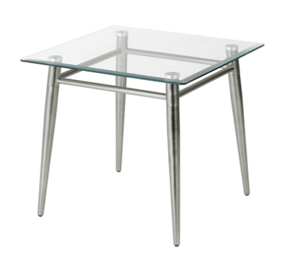 Brooklyn Clear Tempered Glass Square Top End Table