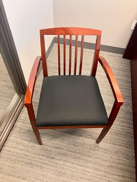 Pre Owned - Cherry Wood Trim Guest Chair. Office Furniture located in Mission Viejo, Orange County, CA 33.619850, -177.680500