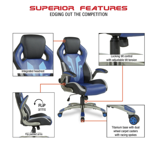 Ice Knight High Back Gaming Chair. Office Furniture located in Mission Viejo, Orange County, CA 33.619850, -177.680500