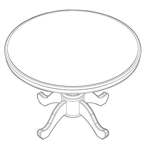New - Townsend Round Table with Queen Anne Base 