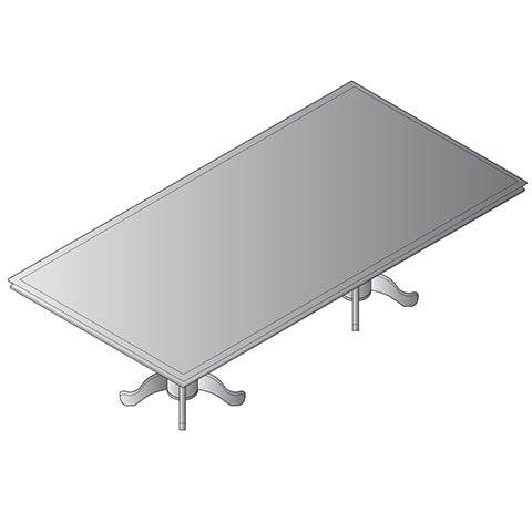 Townsend Rectangular Table with 2 Queen Anne Bases