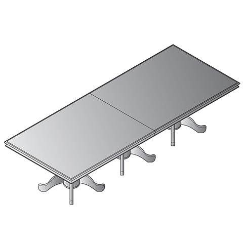 New - Townsend Rectangular Table with 3 Queen Anne Base