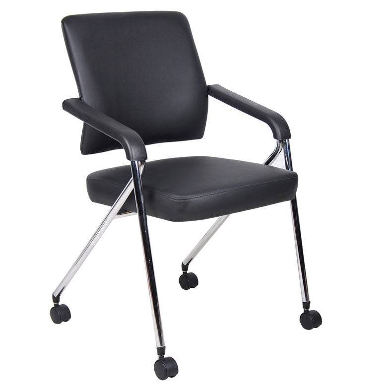 New Black Caressoft Plus Nesting Chair by BOSS (sold as set of 2)