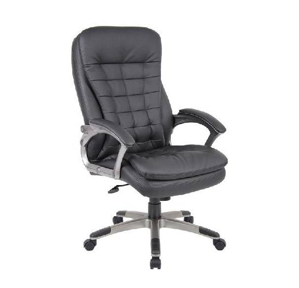 Boss High Back Executive Chair With Pewter Finished Base/Arms