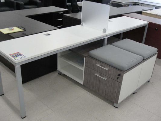 New - Boss Simple System Double Wide Workstation w/ Side Storage