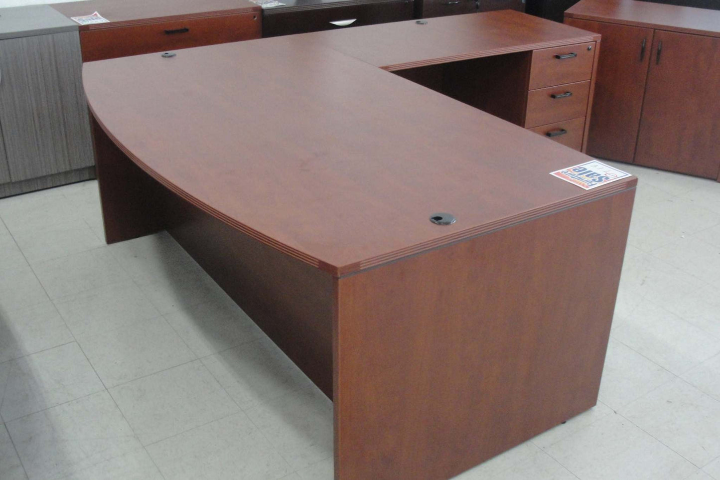 New Bow Front L Shape Desk by Cherryman Nationwide Furniture