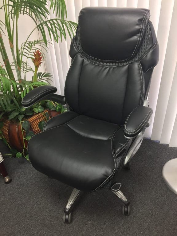 Black Leather Mars XL High Back Chair