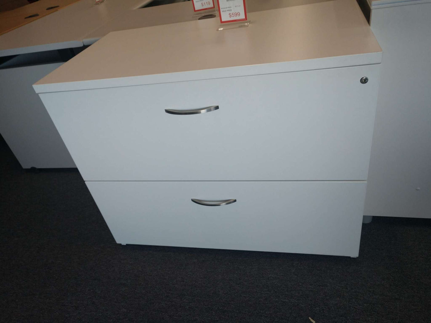 New - White 2 Drawer Lateral File Cabinet by Fursys
