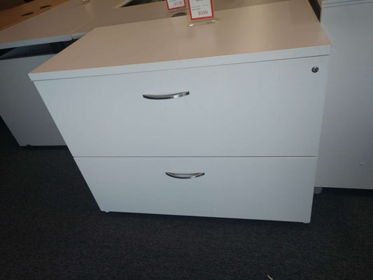 New - White 2 Drawer Lateral File Cabinet by Fursys
