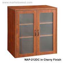 New Napa 37" storage cabinet with wood/glass doors