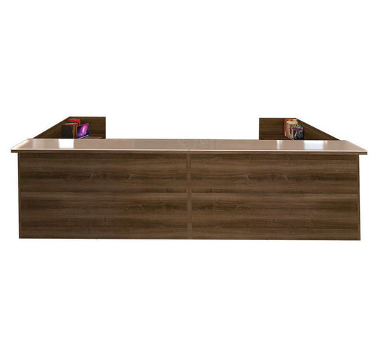 New Cherryman Amber Series Double Reception Station with Glass Transaction Counter