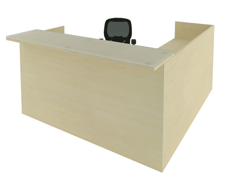 New Walnut Reception Desk with Glass Counter by Cherryman