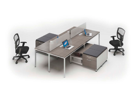 New Simple System 4 Person Workstation by BOSS