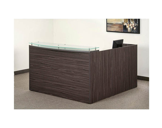 New Reception Desk with Floating Glass Transaction Counter by Office Star