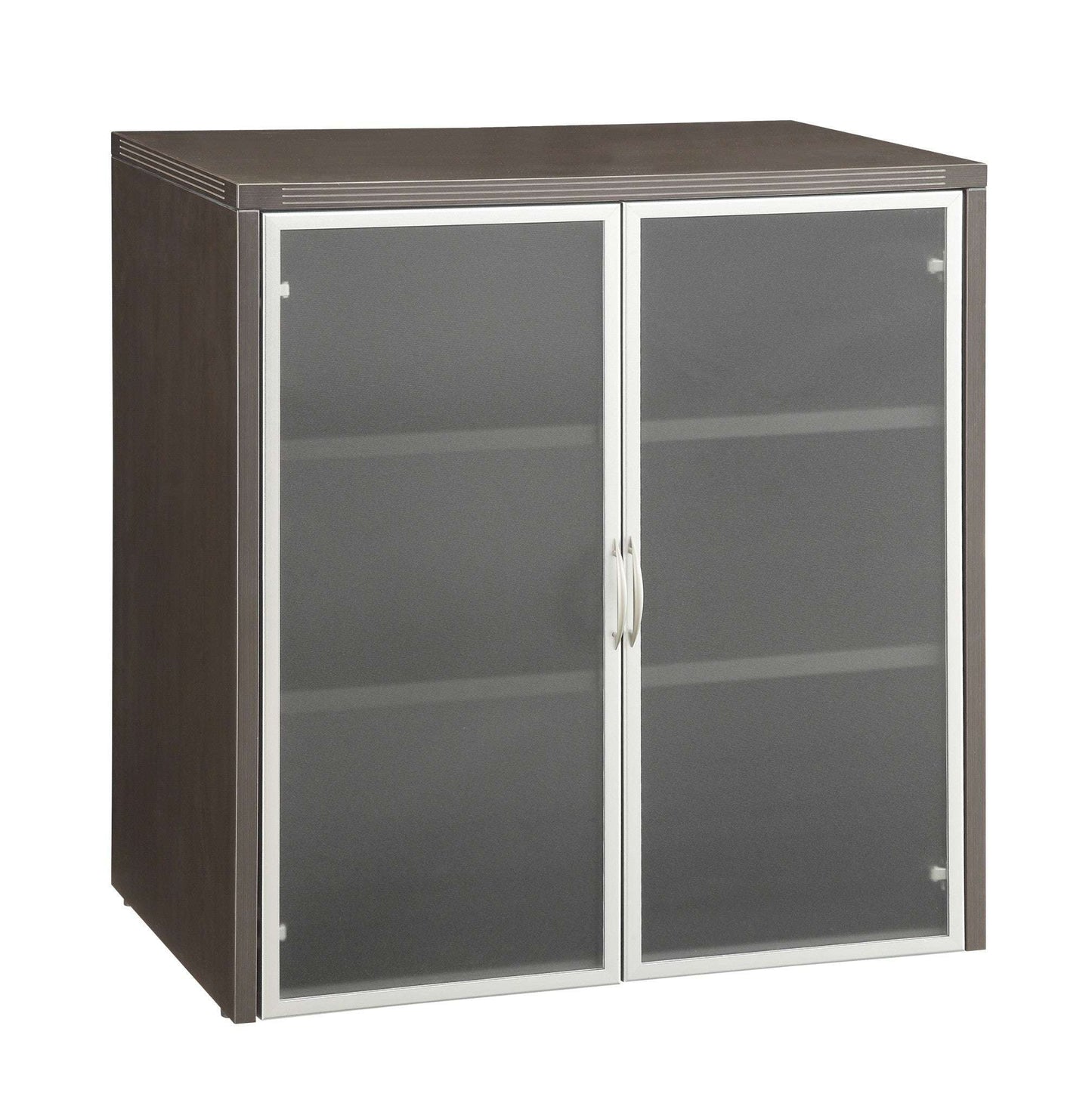 New Napa Series 37"H Storage Cabinet with Glass & Aluminum Doors by Office Star